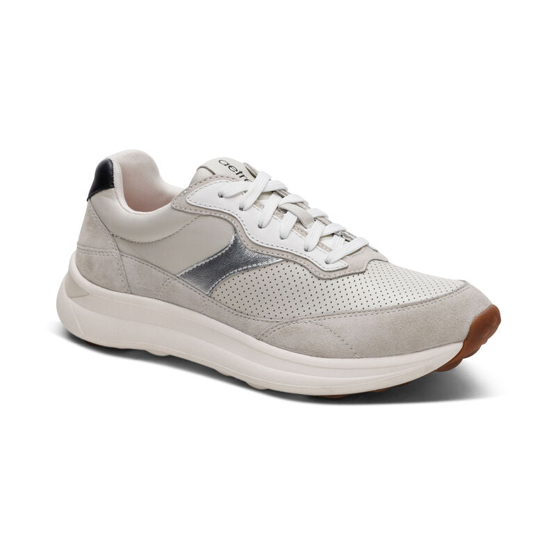 Emily Lace Up Sneakers Chalk - Aetrex Middle East